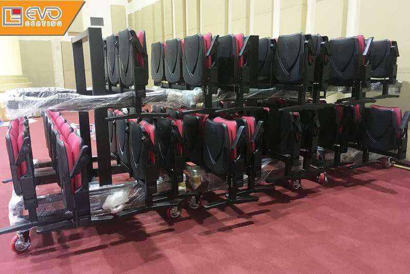 Ghế hội trường đa năng chuẩn bị lắp đặt tại hội trường đài truyền hình tỉnh Hải Phòng