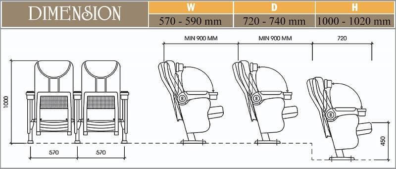 Thông số kỹ thuật của ghế rạp phim EVO5602R
