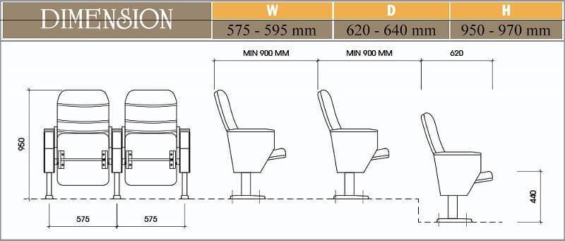 Thông số kỹ thuật của ghế hội trường Evo6611