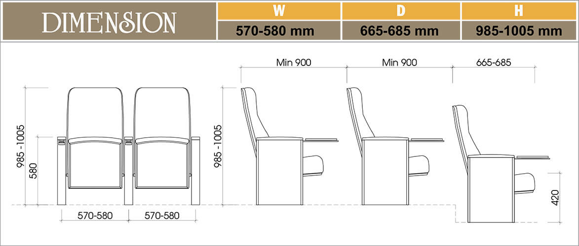 Ghế hội trường EVO9606PB