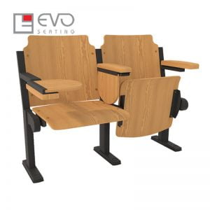 Mẫu ghế gỗ hội trường EVO2201B có bàn viết cực tiện dụng