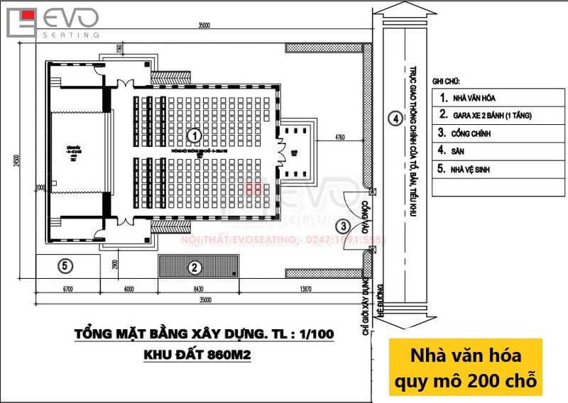 Bản vẽ thiết kế nhà văn hóa