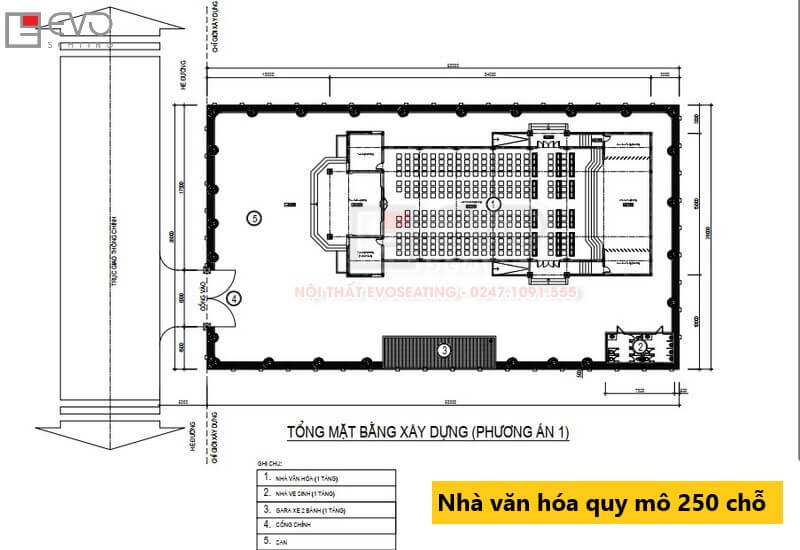 Bản vẽ thiết kế nhà văn hóa