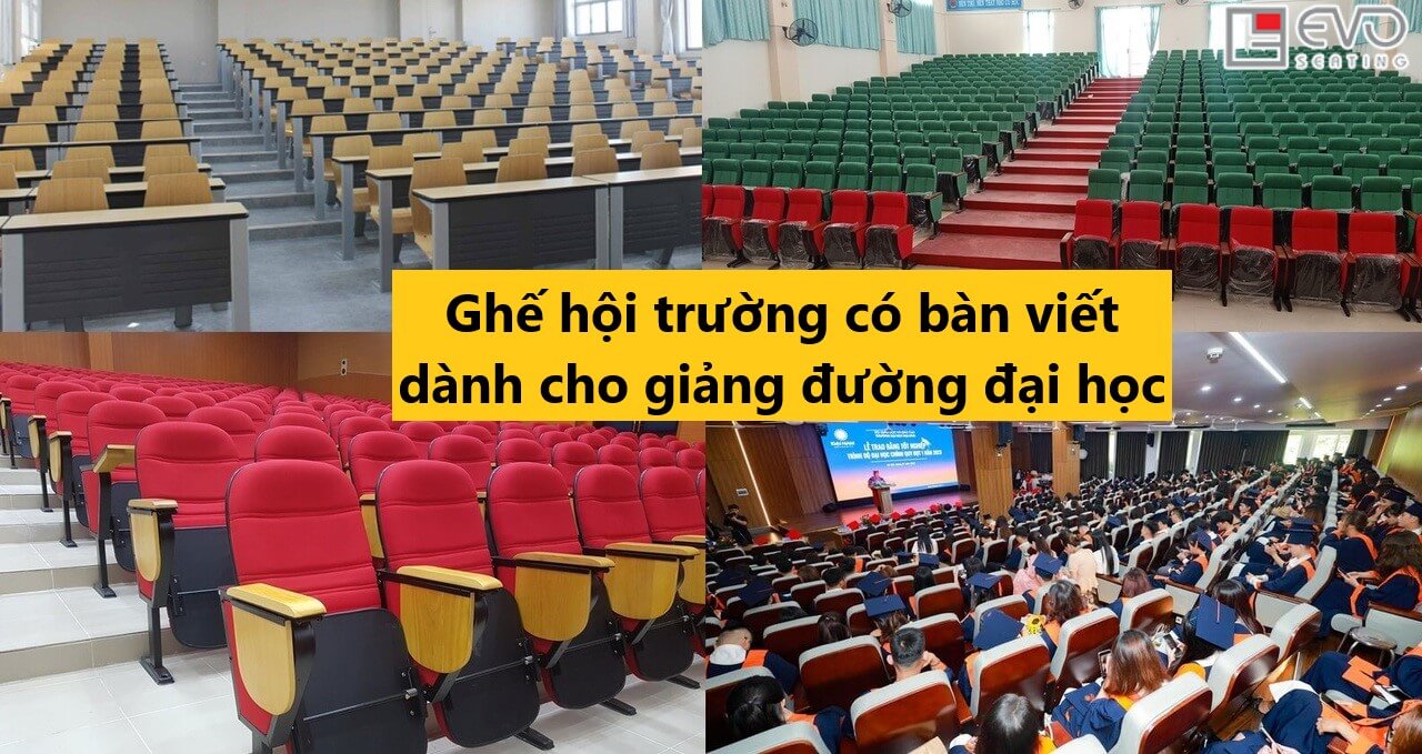 Ghế hội trường có bàn viết dành cho giảng đường đại học