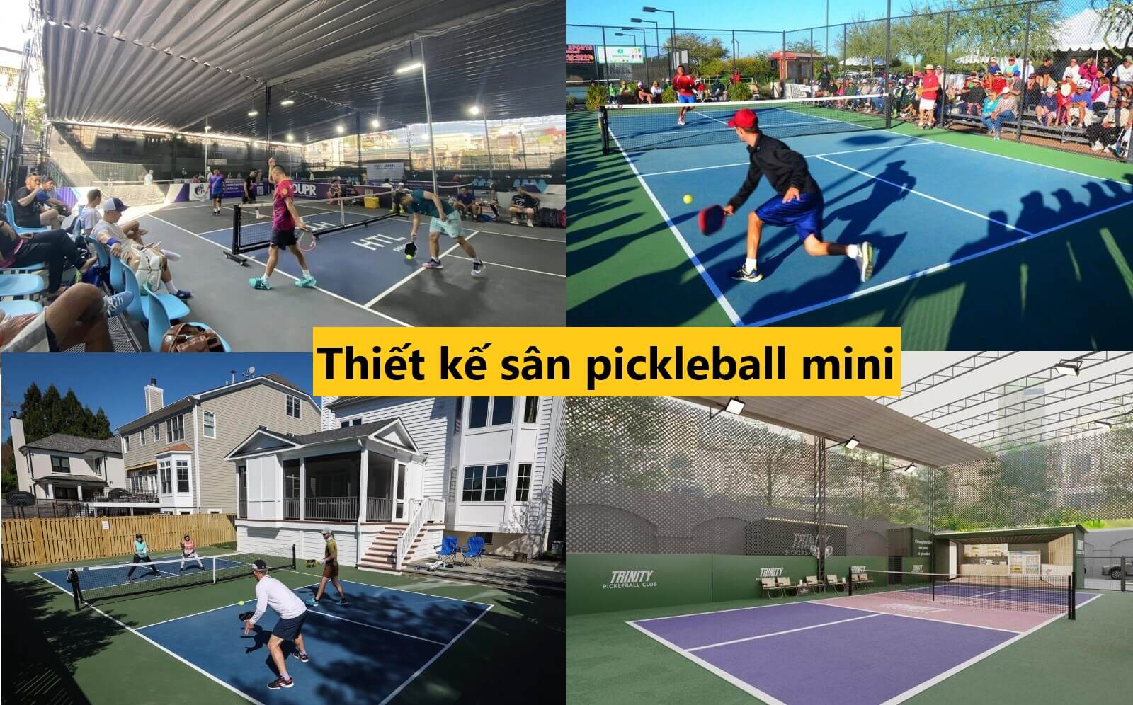 Kích thước sân pickleball mini