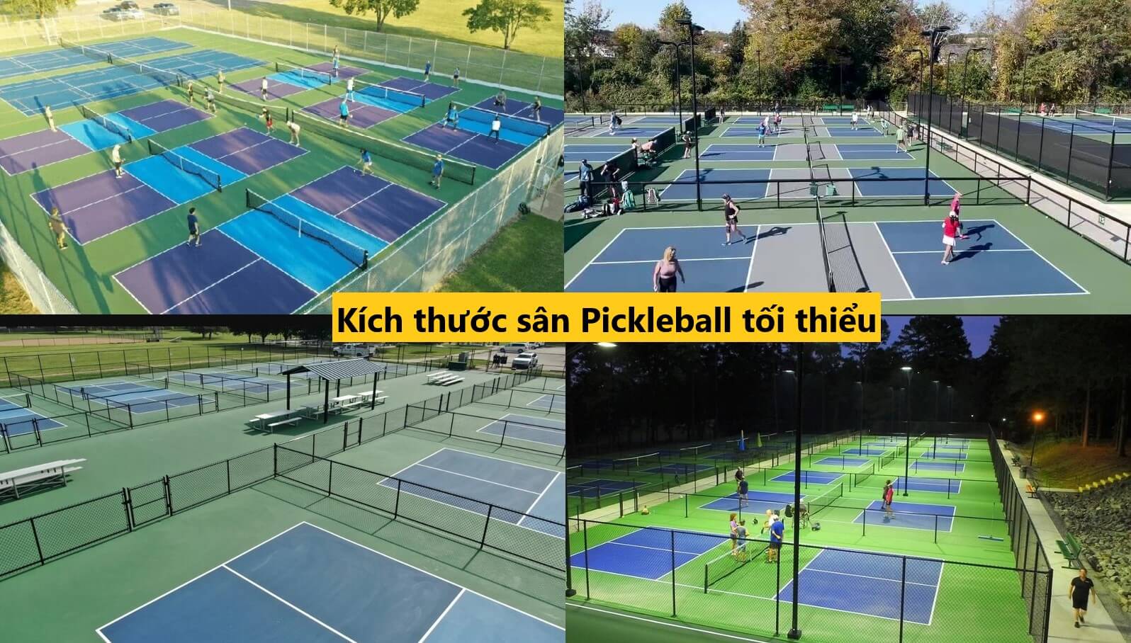 Kích thước sân pickleball tối thiểu
