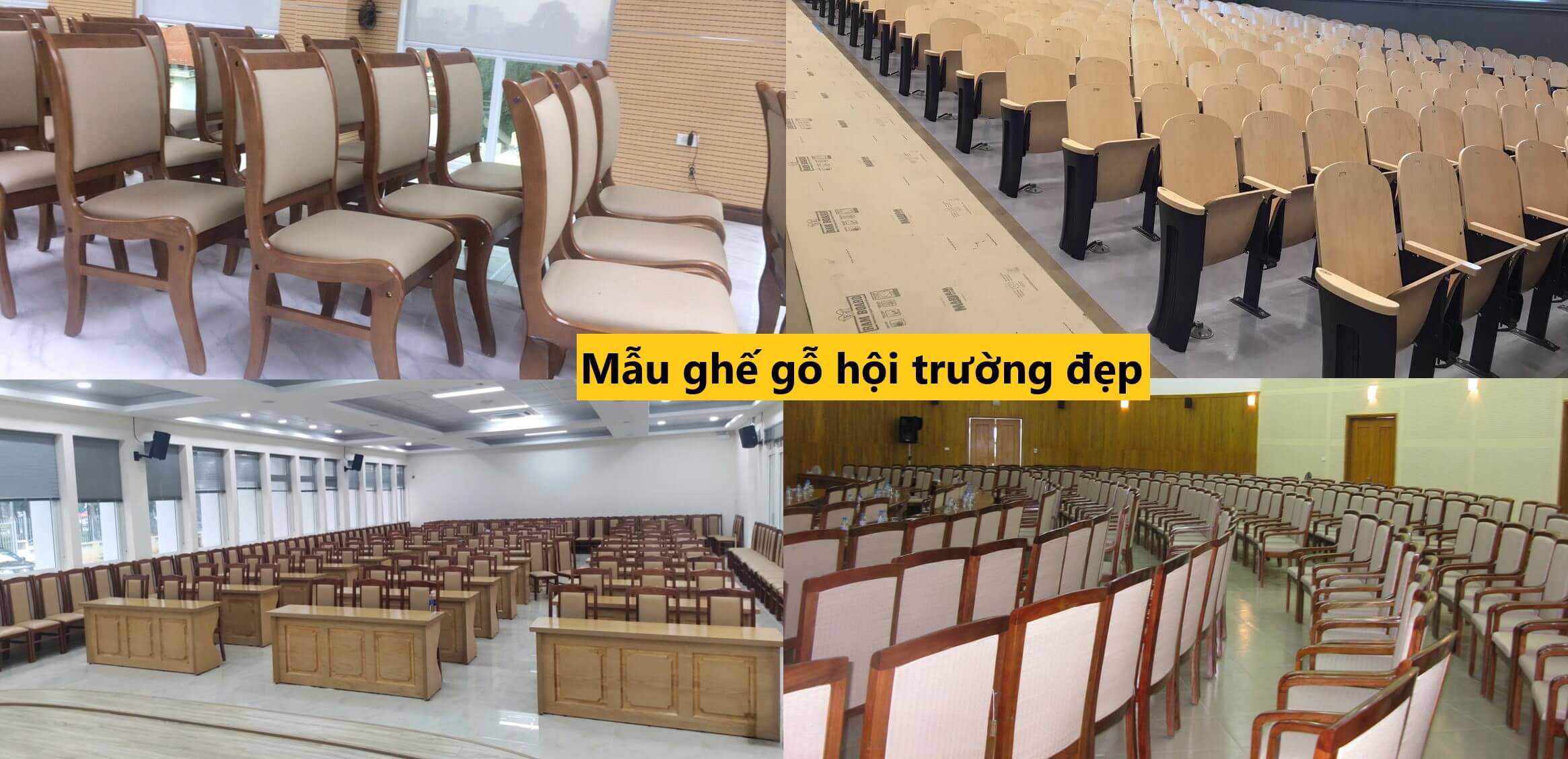 Mẫu ghế gỗ hội trường đẹp