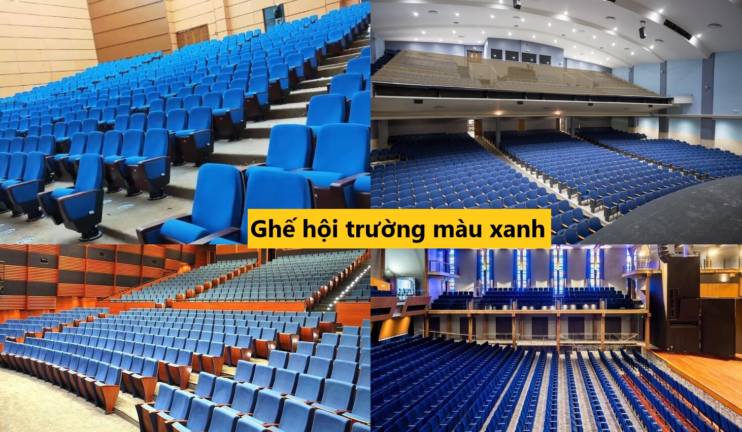 Ghế hội trường màu xanh